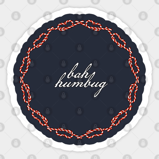 Christmas Holidays Bah Humbug Candy Canes Wreath Sticker by ellenhenryart